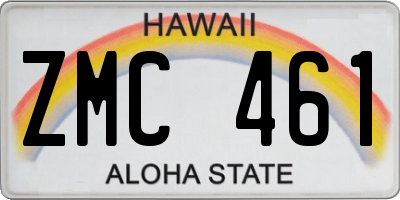 HI license plate ZMC461