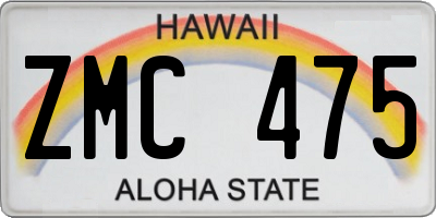 HI license plate ZMC475