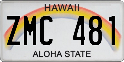 HI license plate ZMC481