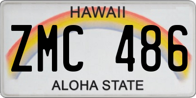 HI license plate ZMC486