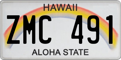 HI license plate ZMC491