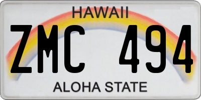 HI license plate ZMC494