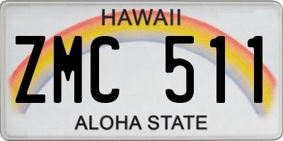 HI license plate ZMC511