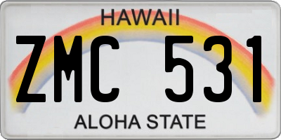 HI license plate ZMC531