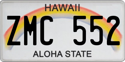 HI license plate ZMC552