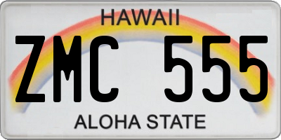 HI license plate ZMC555