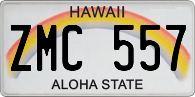 HI license plate ZMC557