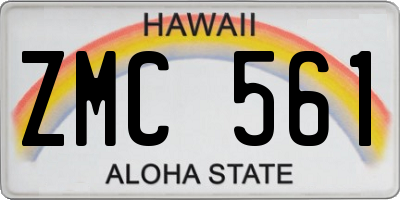 HI license plate ZMC561