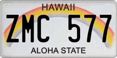 HI license plate ZMC577