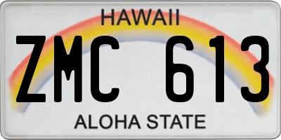 HI license plate ZMC613