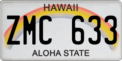 HI license plate ZMC633