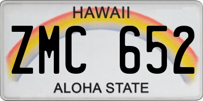 HI license plate ZMC652