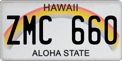 HI license plate ZMC660