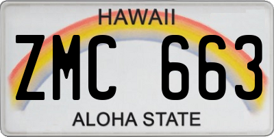 HI license plate ZMC663