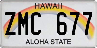 HI license plate ZMC677