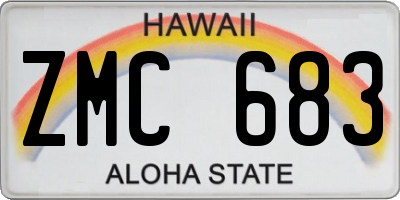 HI license plate ZMC683