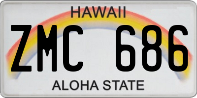 HI license plate ZMC686