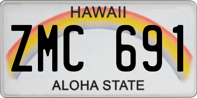 HI license plate ZMC691