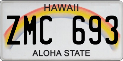 HI license plate ZMC693