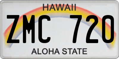 HI license plate ZMC720