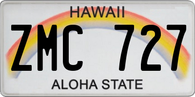 HI license plate ZMC727