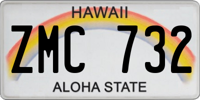 HI license plate ZMC732