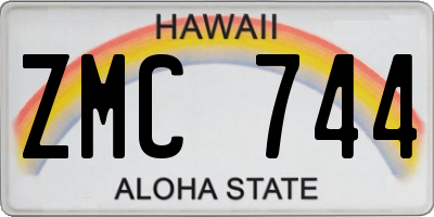 HI license plate ZMC744
