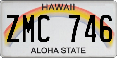 HI license plate ZMC746