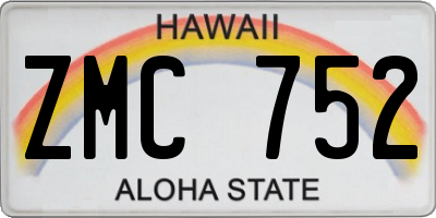 HI license plate ZMC752