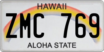 HI license plate ZMC769