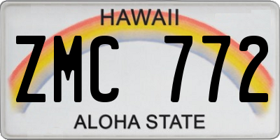 HI license plate ZMC772