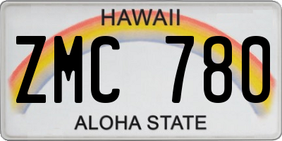 HI license plate ZMC780