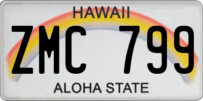 HI license plate ZMC799