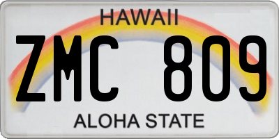 HI license plate ZMC809