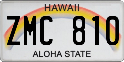 HI license plate ZMC810