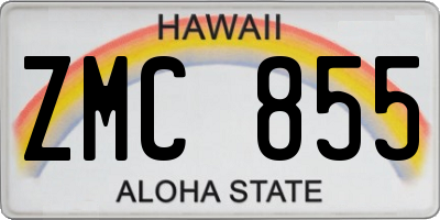 HI license plate ZMC855