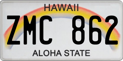 HI license plate ZMC862