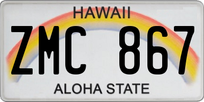 HI license plate ZMC867