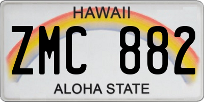 HI license plate ZMC882