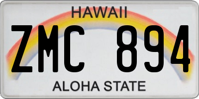 HI license plate ZMC894