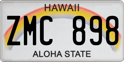 HI license plate ZMC898