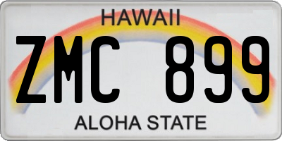 HI license plate ZMC899