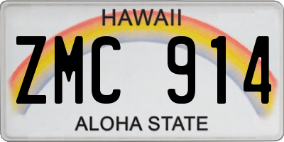 HI license plate ZMC914