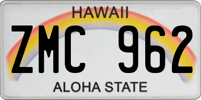 HI license plate ZMC962