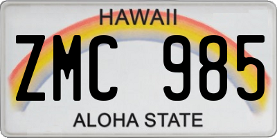 HI license plate ZMC985