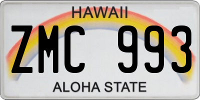 HI license plate ZMC993