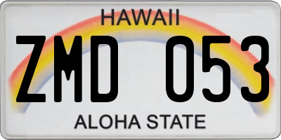 HI license plate ZMD053