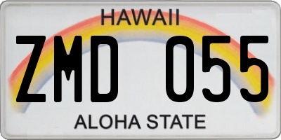 HI license plate ZMD055