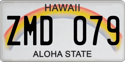 HI license plate ZMD079
