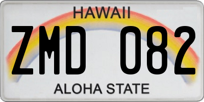 HI license plate ZMD082